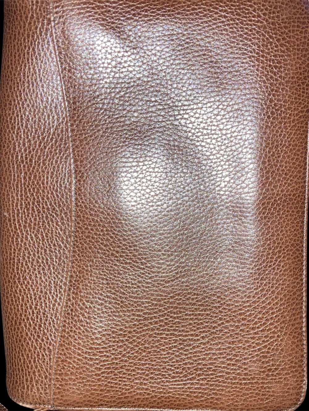 Mark Cross Chocolate Leather Pebbled Shoulder Bag & Wallet Set - Picture 6 of 14